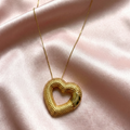 Glowing Heart Pendant: Gold-Tone 925 Silver Heart Necklace