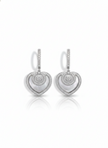 Pure Love Danglers: 925 Silver Pavé Heart Drop Earrings