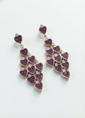 Heartfall Earrings: 925 Silver Pavé Heart Chandelier Earrings