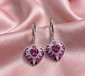 Blush Heart Earrings: 925 Silver Pink Enamel Heart Earrings