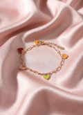 Multi-Heart Bracelet: 925 Silver Enamel Heart Charm Bracelet