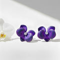 Aura Bloom Titanium Studs: Purple Hypoallergenic Earrings