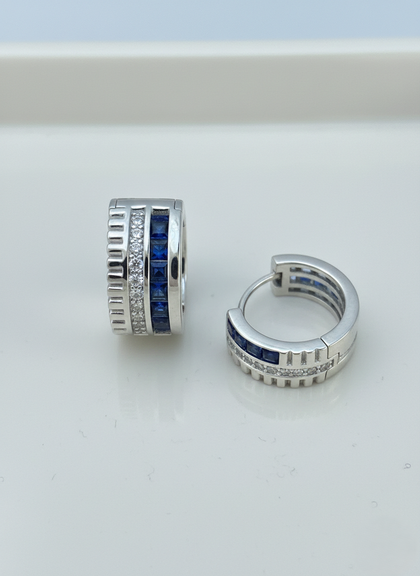 Sapphire Huggie Hoop