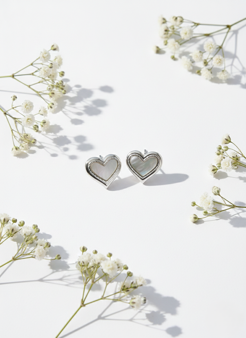 Pearl Essence Heart Stud