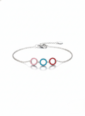 The Trio Bracelet: 925 Silver Three-Circle Charm Bracelet