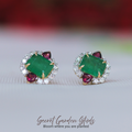 Secret Garden Studs: 18K Gold Zambian Emerald Earrings