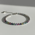 Rainbow Bracelet: 925 Sterling Silver Multicolour Tennis Bracelet