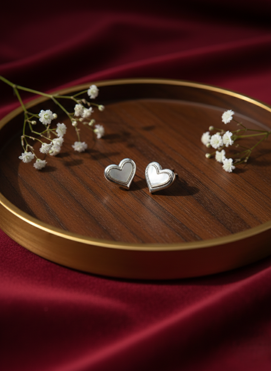 Pearl Essence Heart Stud