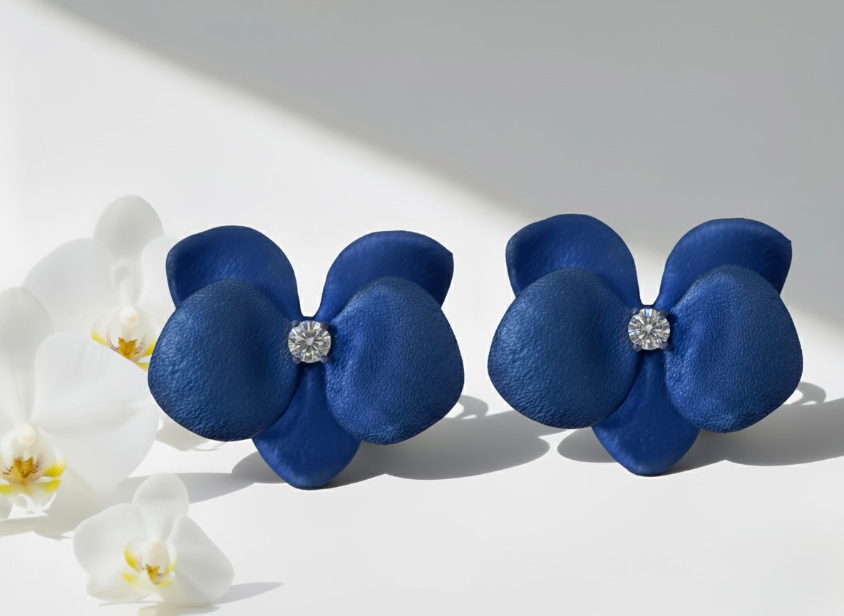 Midnight Bloom Titanium Studs