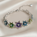 Blossom Bracelet: 925 Sterling Silver Colourful Tennis Bracelet