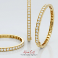 Miro Cuff Bangle: 18K Gold Natural Diamond Cuff