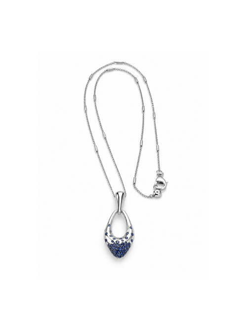 Bypass Pendant: 925 Silver Pavé Teardrop Necklace