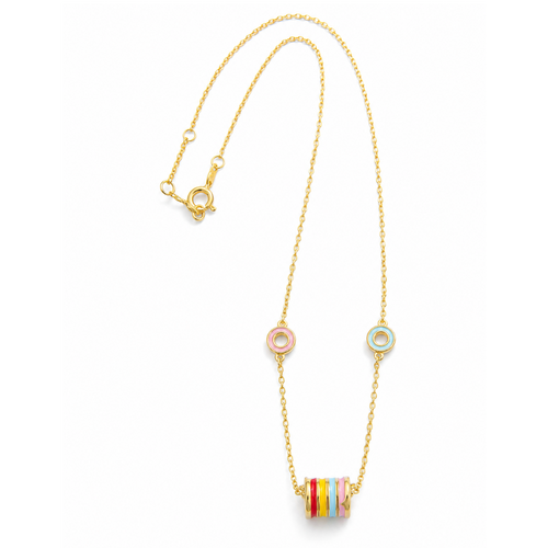 Color Pop Necklace: Gold-Plated 925 Silver Enamel Charm Necklace