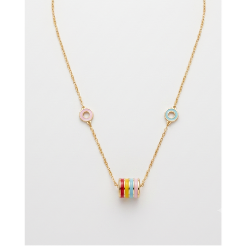 Color Pop Necklace: Gold-Plated 925 Silver Enamel Charm Necklace, view 2