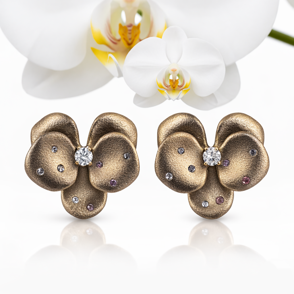 Satin Gold Titanium Studs