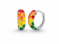 Multicolour Hoops: 925 Silver Enamel Hoops for Kids & Girls