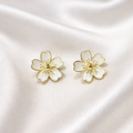 Spring Bloom Earrings: Gold-Plated 925 Silver Enamel Flower Studs