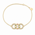 Cosmic Link Bracelet: 925 Silver Pavé Interlinked Circle Bracelet, view 3