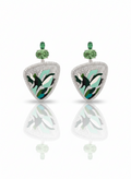 Tinted Danglers: 925 Sterling Silver Emerald Enamel Earrings