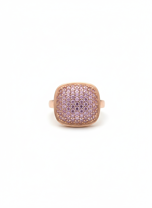 Blush Pink Ring: Rose Gold-Plated 925 Silver Pink Sapphire Ring, view 2