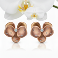 Sunlit Peach Titanium Studs: Ombré Hypoallergenic Earrings