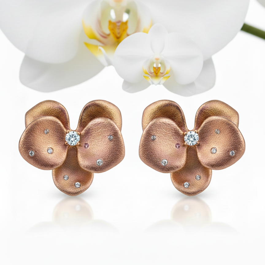 Sunlit Peach Titanium Studs