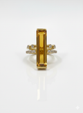 Sunburst Ring: Gold-Plated 925 Silver Yellow Topaz Ring
