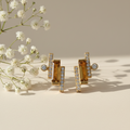Sunburst Studs: Gold-Plated 925 Silver Yellow Topaz Earrings
