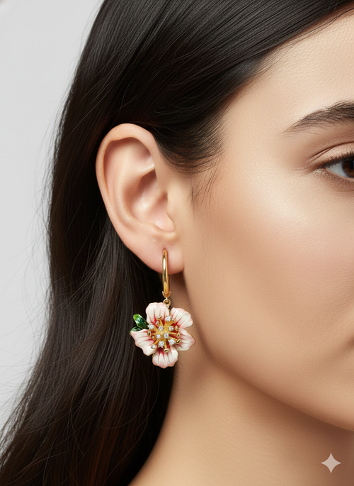 Cherry Blossom Whisper Earrings: 925 Sterling Silver Earrings, view 2