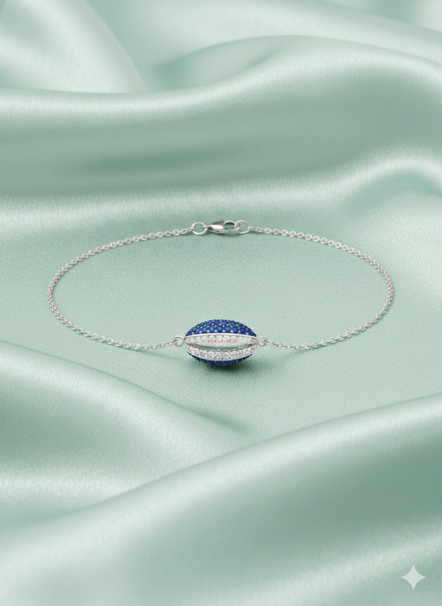 Sapphire Cowrie Anklet