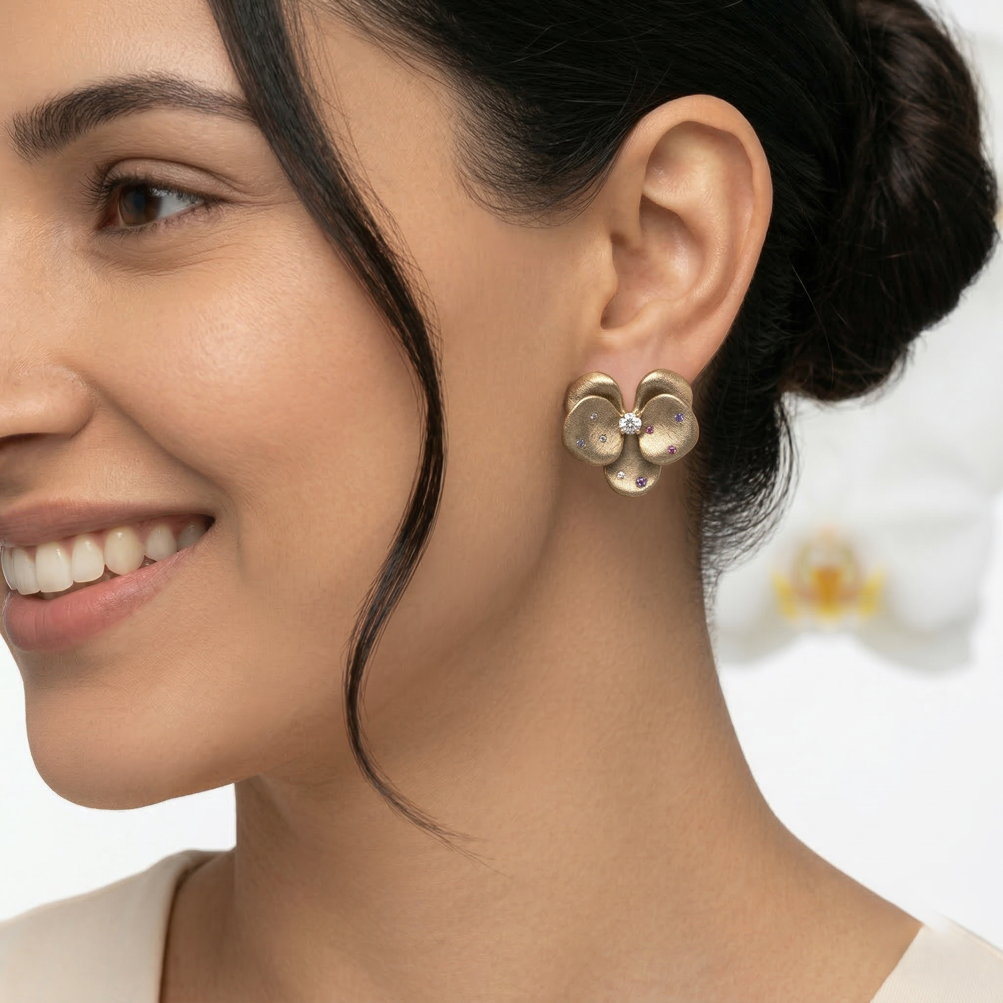 Satin Gold Titanium Studs