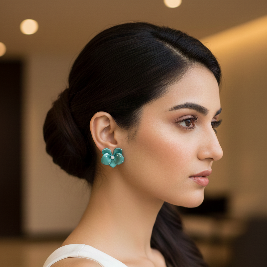 Vivid Bloom Titanium Studs