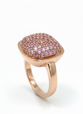 Blush Pink Ring: Rose Gold-Plated 925 Silver Pink Sapphire Ring