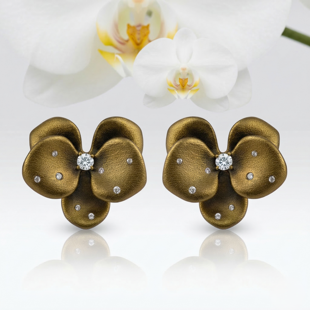 Golden Blossom Titanium Studs