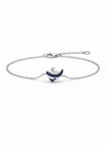 Dolphin Anklet: 925 Sterling Silver Anklet with Blue Crystals