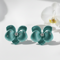 Vivid Bloom Titanium Studs: Teal Hypoallergenic Earrings