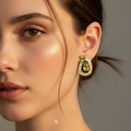 Pear Studs: Gold-Plated 925 Silver Yellow Topaz Earrings