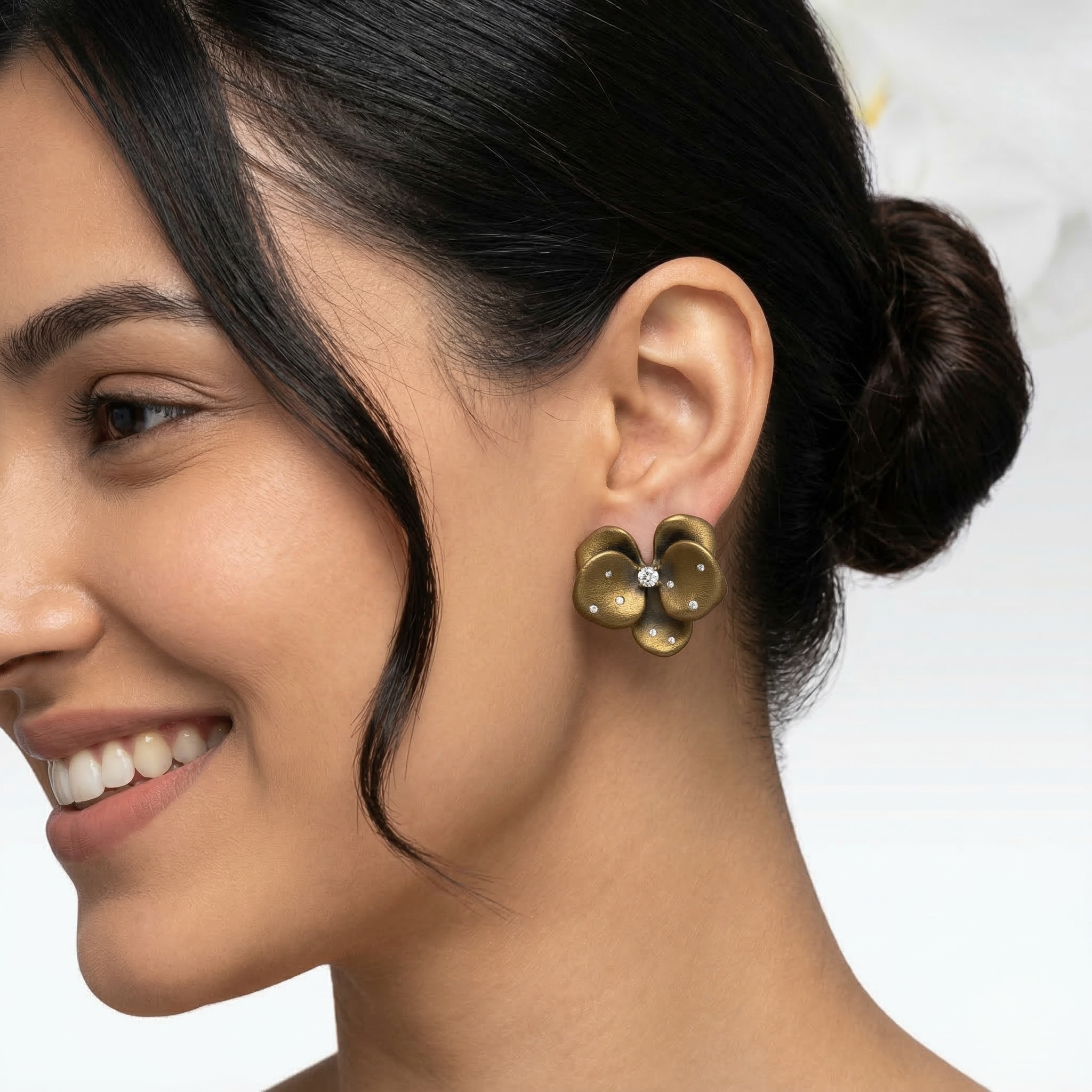 Golden Blossom Titanium Studs