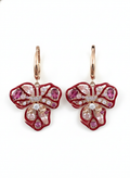 Bloomfall Danglers: Rose Gold-Plated 925 Silver Enamel Earrings