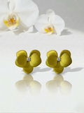 Sunny Bloom Titanium Studs: Yellow Hypoallergenic Earrings
