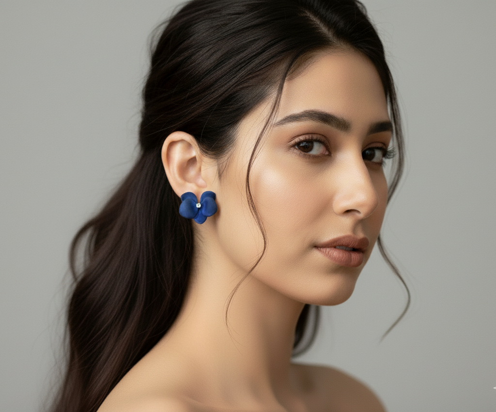 Midnight Bloom Titanium Studs