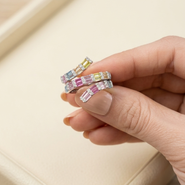 Multicolor Spiral Ring