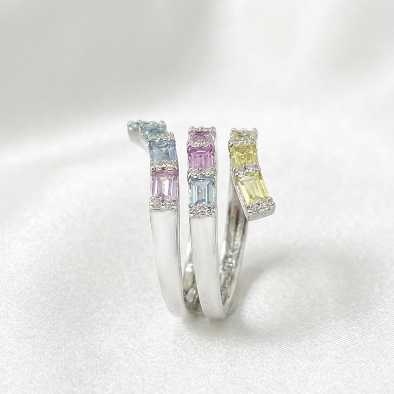 Multicolor Spiral Ring