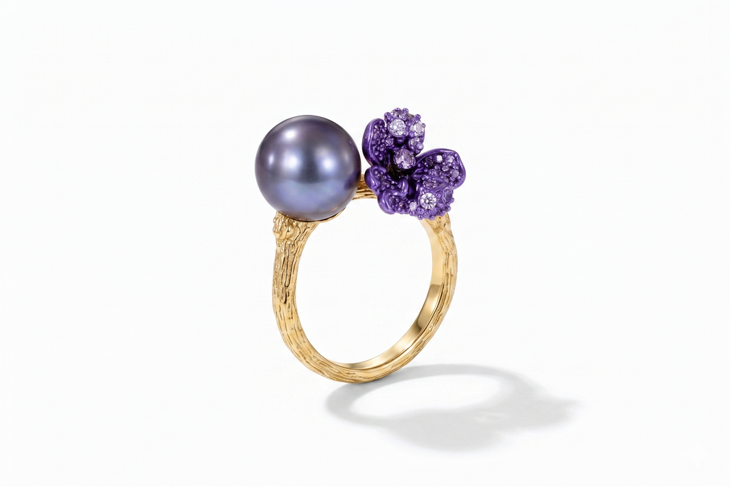 Moon Orchid Ring
