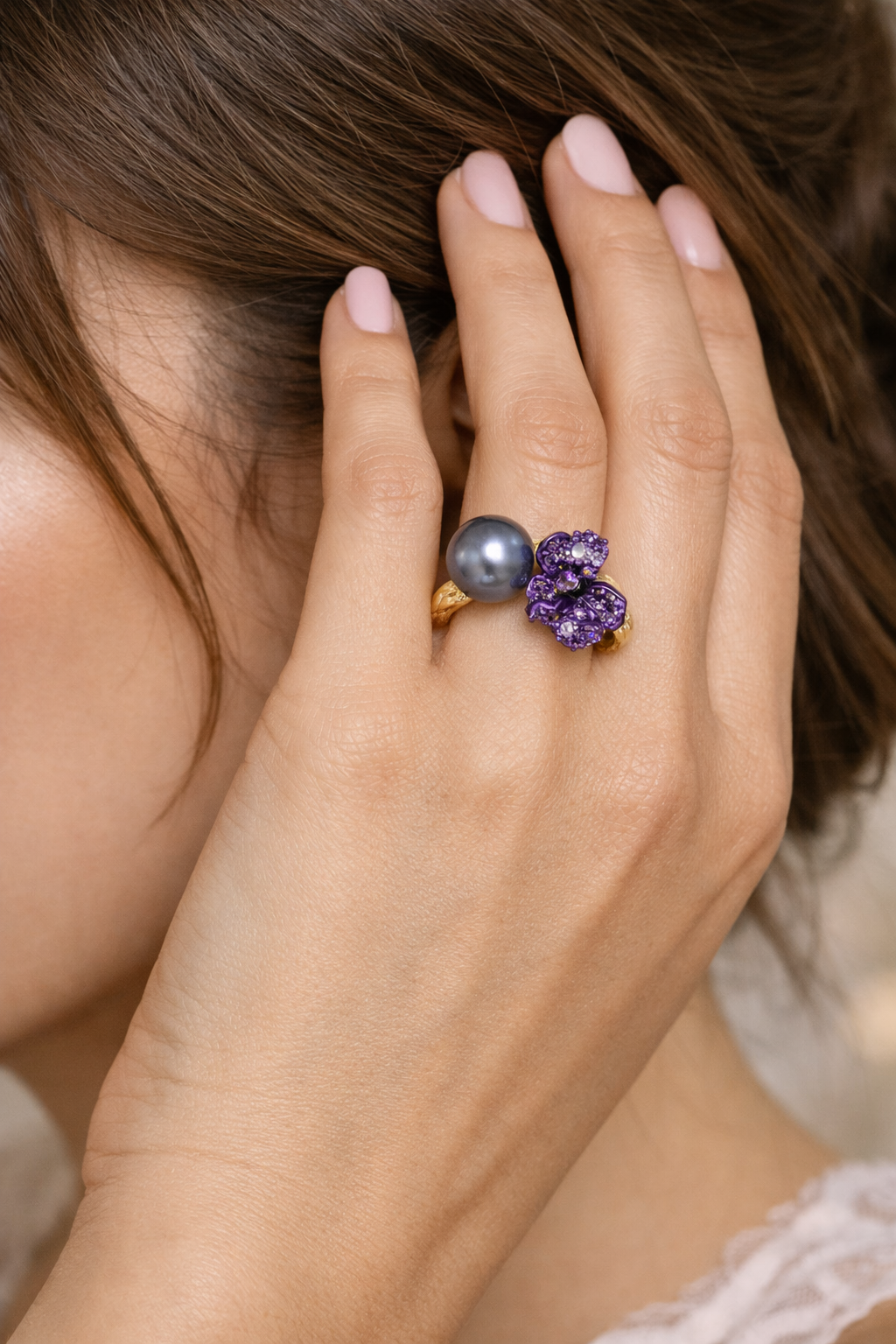 Moon Orchid Ring