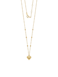 Pure Heart Pendant: Gold-Tone 925 Silver Puffy Heart Necklace