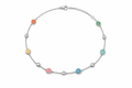 Rainbow Necklace: 925 Sterling Silver Multicolour Enamel Necklace