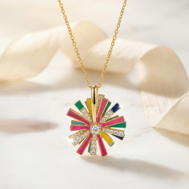 Rotating Burst Necklace