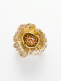 Royal Petal Ring: Gold-Plated 925 Silver Floral Statement Ring