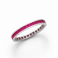 Vibrant Eternity Ring: 925 Silver Pink Stone Eternity Band